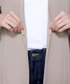 Tiaclasse 【ダブルストレッチ・洗える】カラーレスロングジャケット