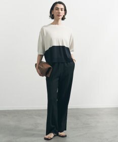 UNFILO 【セットアップ着用可/ウエストゴム】TENNEN TOUCH セミフレア パンツ