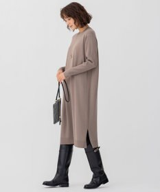 好評につきカラー追加】ヴィスコースストレッチ リブ袖 ワンピース