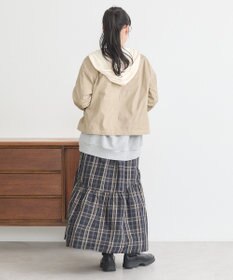 earth music&ecology パーカー付きミリタリーブルゾン