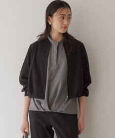 組曲 【WEB限定】ジョーゼットジャージー ブルゾン ブラック系