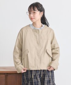 earth music&ecology パーカー付きミリタリーブルゾン