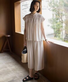 組曲 L 【春夏のNEWカラー登場】ギャザーライトデシン パンツ