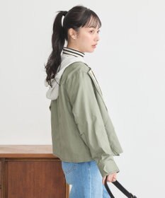 earth music&ecology パーカー付きミリタリーブルゾン