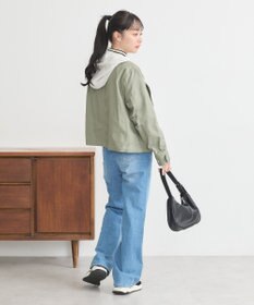 earth music&ecology パーカー付きミリタリーブルゾン