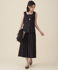 自由区 【セットアップ対応】リネンライクシンセティックノースリーブ ブラウス