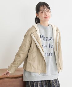 earth music&ecology パーカー付きミリタリーブルゾン