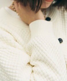 UNFILO 【前後着用可能】ポップコーンニット 2WAYカーディガン