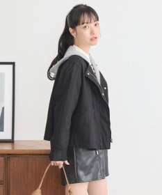 earth music&ecology パーカー付きミリタリーブルゾン