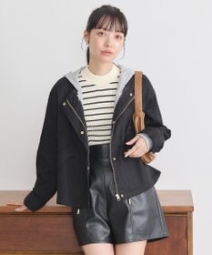 earth music&ecology パーカー付きミリタリーブルゾン