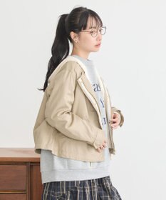 earth music&ecology パーカー付きミリタリーブルゾン