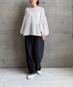 #Newans 【洗える】スラントフロントコクーンパンツ