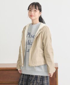 earth music&ecology パーカー付きミリタリーブルゾン