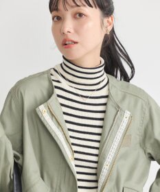 earth music&ecology パーカー付きミリタリーブルゾン