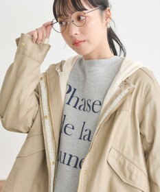 earth music&ecology パーカー付きミリタリーブルゾン