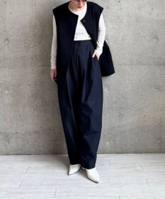 #Newans 【洗える】スラントフロントコクーンパンツ