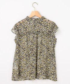 組曲 【先行予約】インプレッションフラワープリント フリルブラウス