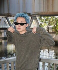 WEGO 【ユニセックス着用ITEM】ピグメントロゴニットプルオーバー