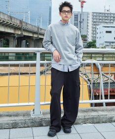 WEGO 【ウエストゴム/MLサイズ展開】ワイドカーゴスウェットパンツ