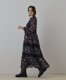 GRACE CONTINENTAL サラサプリントティアードワンピース