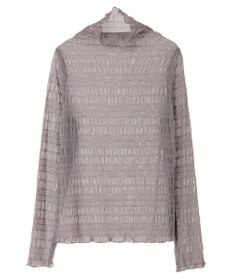 earth music&ecology ジャガードシャーリングシアートップス