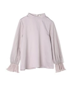 earth music&ecology チュール袖スタンドカラートップス