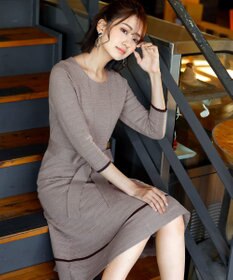 Tiaclasse 【洗える】リップル編みニットワンピース