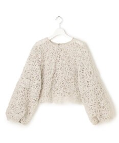 23区 【GOLD LABEL】チュールエンブロイダリー フラワーモチーフ 2WAYブラウス