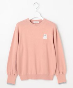 Feroux 【猫カフェMOCHAコラボ】しらたまくん刺繍 ニット