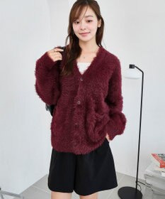 WEGO 【2025秋冬新作/ユニセックス着用ITEM/SMLサイズ展開】フェザーニットカーディガン