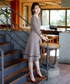 Tiaclasse 【洗える】リップル編みニットワンピース