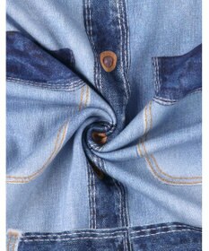 tsumori chisato SLEEP ツモリチサト ワンピース 長袖 ルームウェア 綿100%(本体) ミニ裏毛素材 デニム風プリント チュニック tsumori chisato SLEEP UNX558 /ワコール