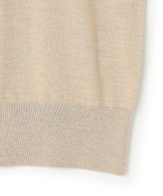 BEIGE， CHLOR / ウールシルク配色クルーネックカーディガン