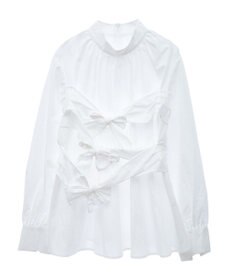 Green Parks リボンデザインハイネックブラウス