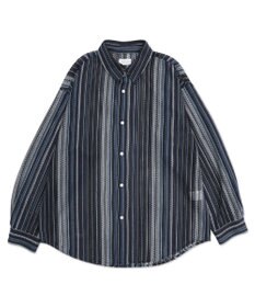 WEGO ストライプメッシュBIGシャツ（LS）