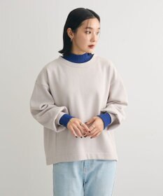 Green Parks 配色リブニットドッキング裏起毛プルオーバ