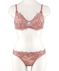 San-ai Resort（三愛水着楽園） 【WEB限定】【プチプラブラセット】純欲カラーヌーディーレーシーストリングブラ＆ショーツセット 【northerly】