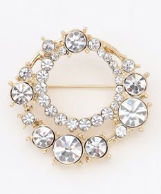 自由区 プレシオサラウンド ブローチ ゴールド