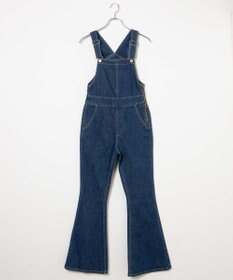 WEGO ハイウエストストレッチフレアデニムサロペット