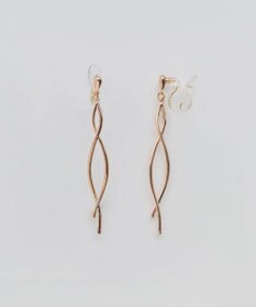 Phoebe 【痛くないシリーズ/金属アレルギー対応】スウィングクリスタルループフィットイヤリング　シャンパンゴールド