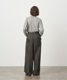 ATON GARMENT DYED LINEN SATIN | ワイドパンツ