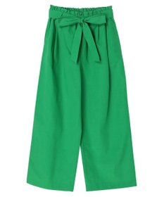 Green Parks 綿麻混リボン付ワイドパンツ