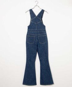 WEGO ハイウエストストレッチフレアデニムサロペット