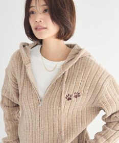 CRAFT STANDARD BOUTIQUE アニマル刺繍ニットZIPパーカー