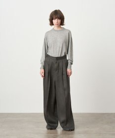 ATON GARMENT DYED LINEN SATIN | ワイドパンツ