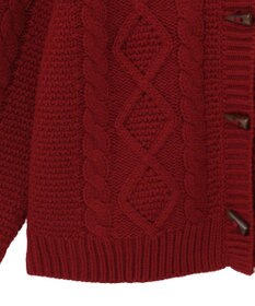 earth music&ecology 【一部予約】フラワーモチーフトグルボタンニットカーディガン