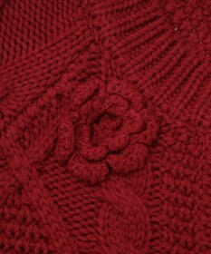 earth music&ecology 【一部予約】フラワーモチーフトグルボタンニットカーディガン