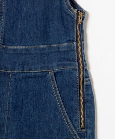 WEGO ハイウエストストレッチフレアデニムサロペット