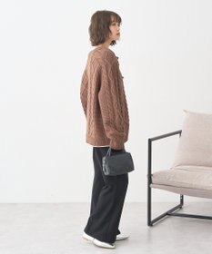 earth music&ecology 【一部予約】フラワーモチーフトグルボタンニットカーディガン