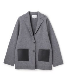 BEIGE， CHICORA / レザーポケット付きウールニットジャケット